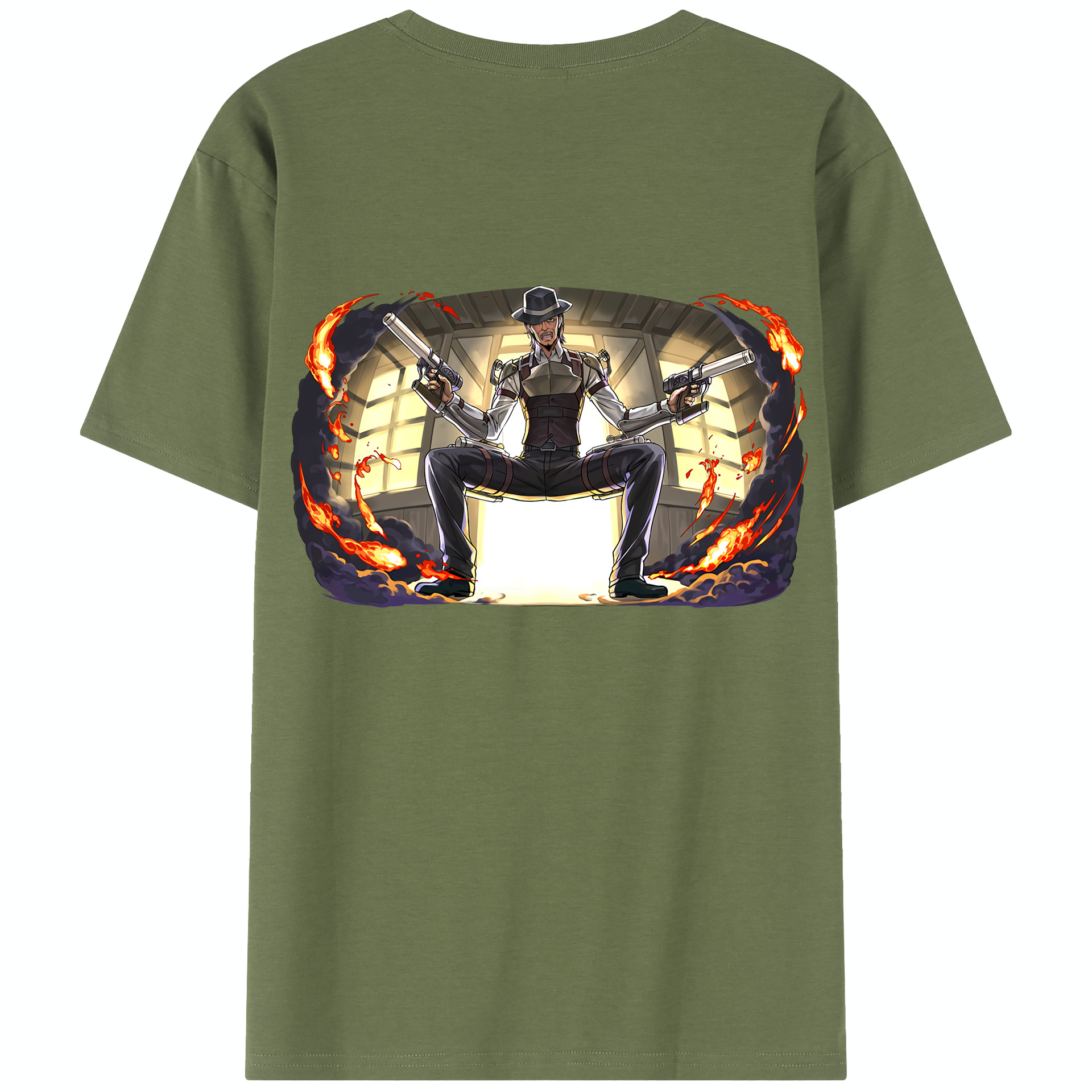 （画像用） 進撃の巨人 ケニー·アッカーマン Attack on Titan Kenny Ackerman 綿100％半袖Tシャツ（背面プリント）